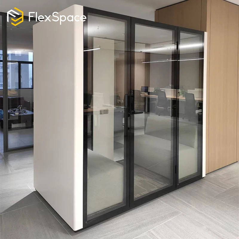 Flexspace 2024 new High Quality Acoustic Workstation 2 Person Silence Soundproof Office Meeting Pod  phone booth for sale