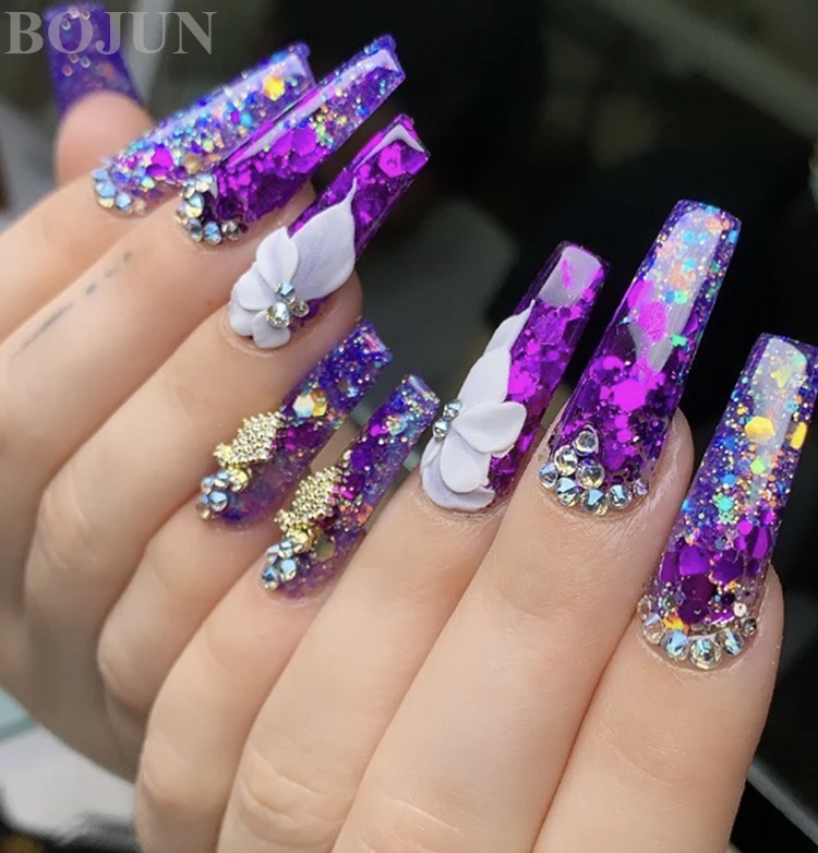 Mix neon chunky glitter for nail dip acrylic powder