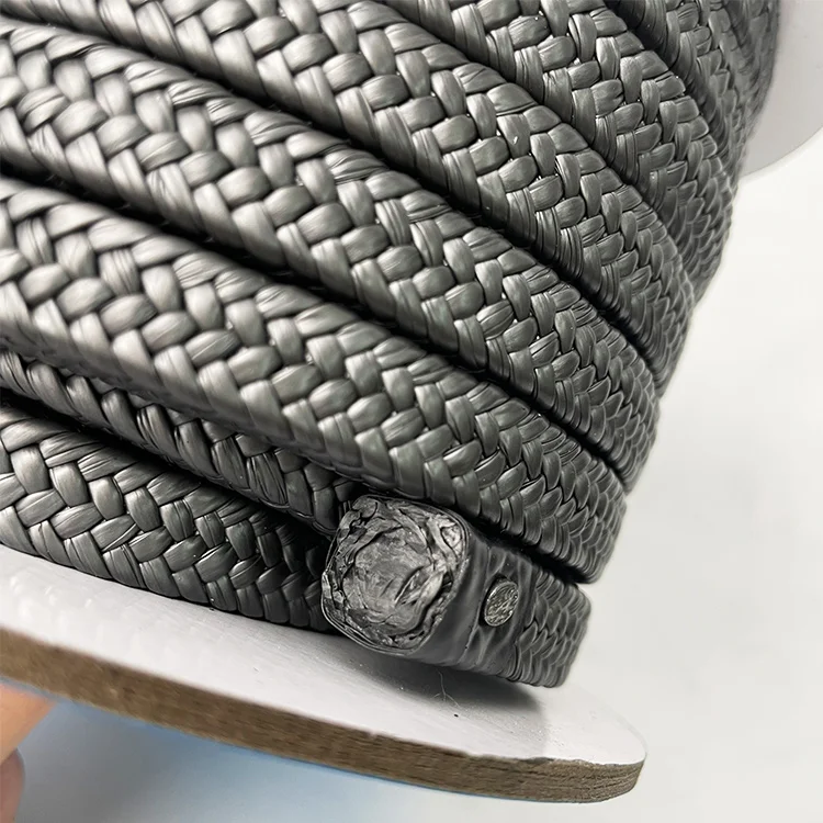 High Performance Black Braided Pure Yarn PTFE Graphite Gland Packing With Oil