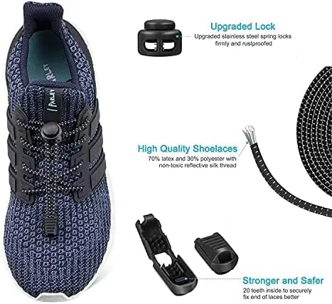 No Tie Shoelaces Lazy Shoe Lace Lock Bungee locking system Reflective elastic shoelaces with print lock lacefor Adults and Kids