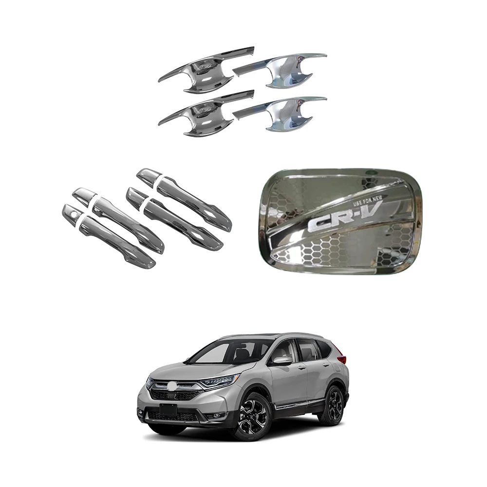 Custom Car Chrome Exterior Accessories Gas Tank Cover Door Handle Covers Bowl Body Kits Full Set for CRV CR-V 2019