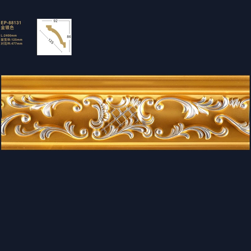 
acanthus leaf design customized painting color interior decorative polyurethane crown moulding for home 