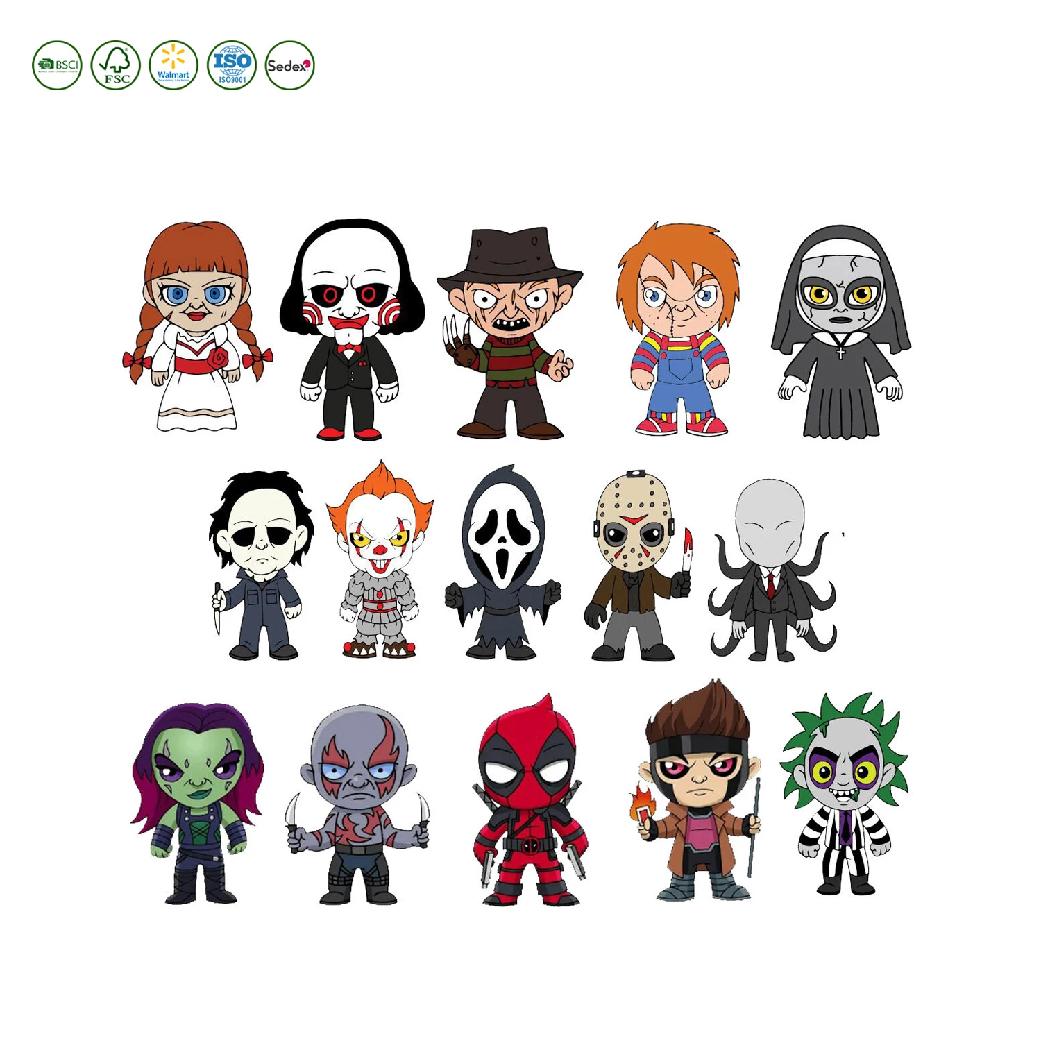 15pcs Personalized home decor Wood crafts DIY Halloween pendant Small wooden decorations