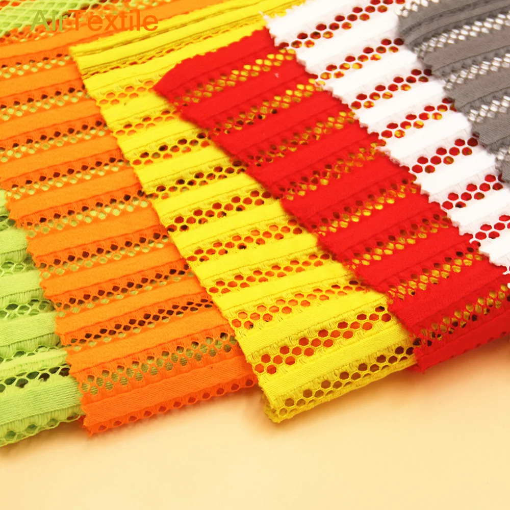 Цветная дышащая охлаждающая 3d полосатая сетчатая ткань, простая сетчатая ткань для одежды