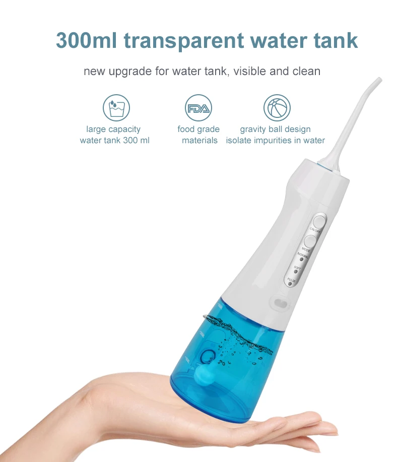 New Cordless Water Dental Flosser  300ML portable oral irrigator water floss machine with 3 Modes