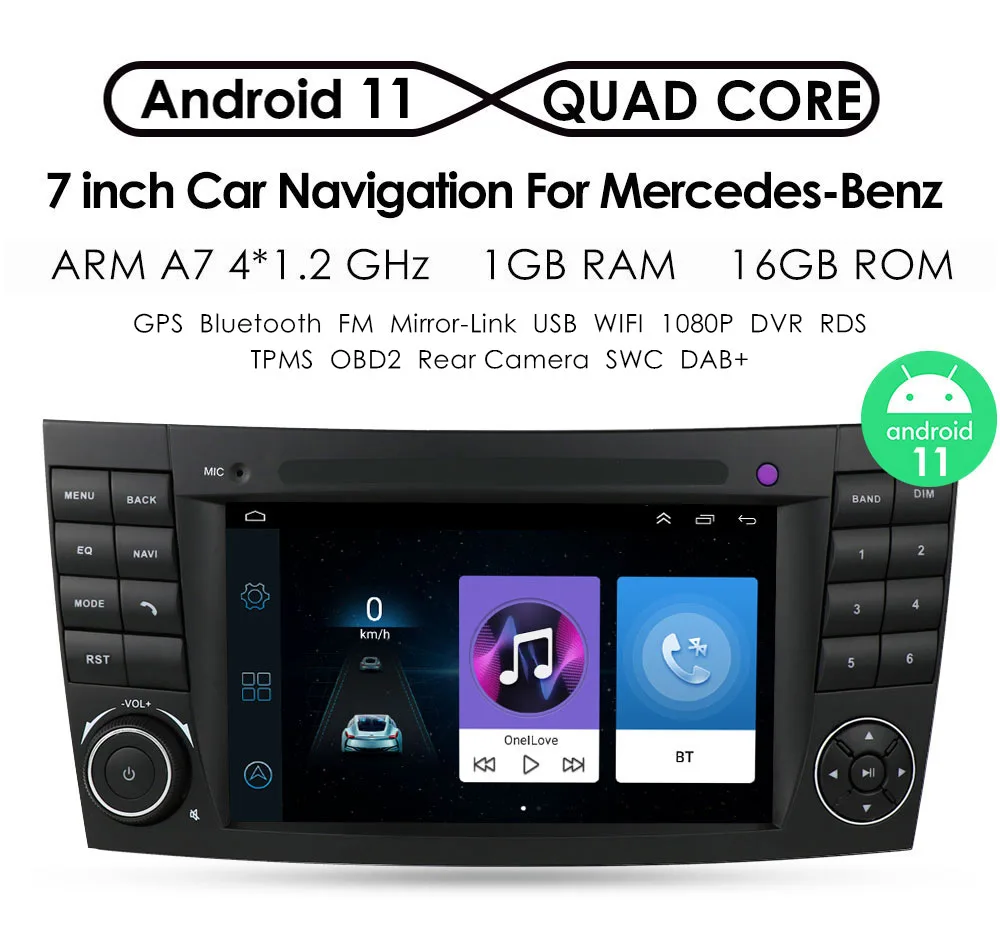 2 din Android 11 Car Radio For Mercedes Benz E-class W211 E200 E220 E300 E350 E240 E280CLSCLASS W219 Multimedia GPS Navigation