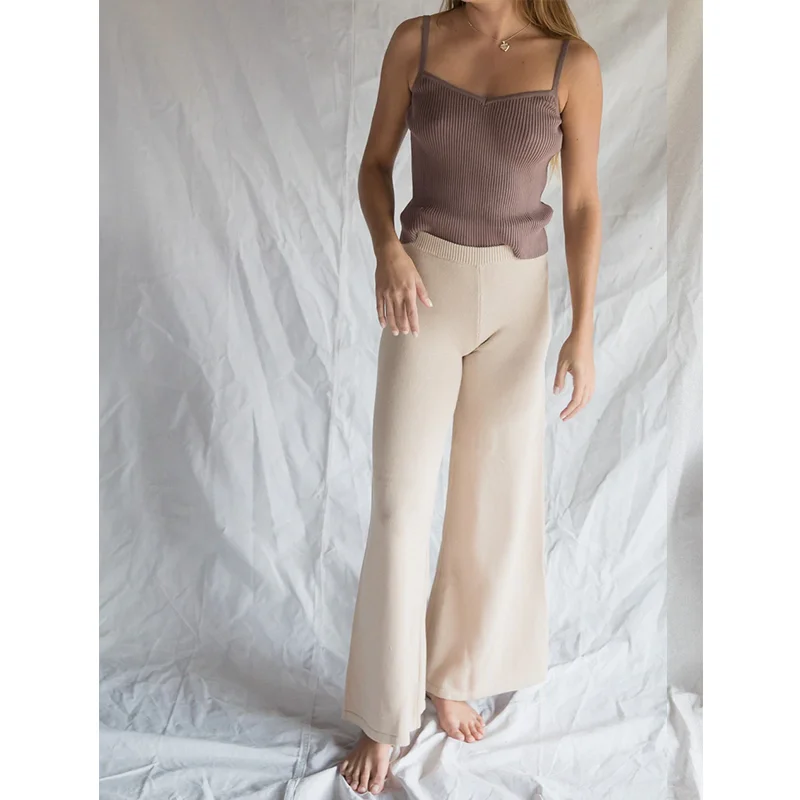 Manufactory Wholesale High Quality V Neck Custom Knit Solid Colour Vest Sweater Women