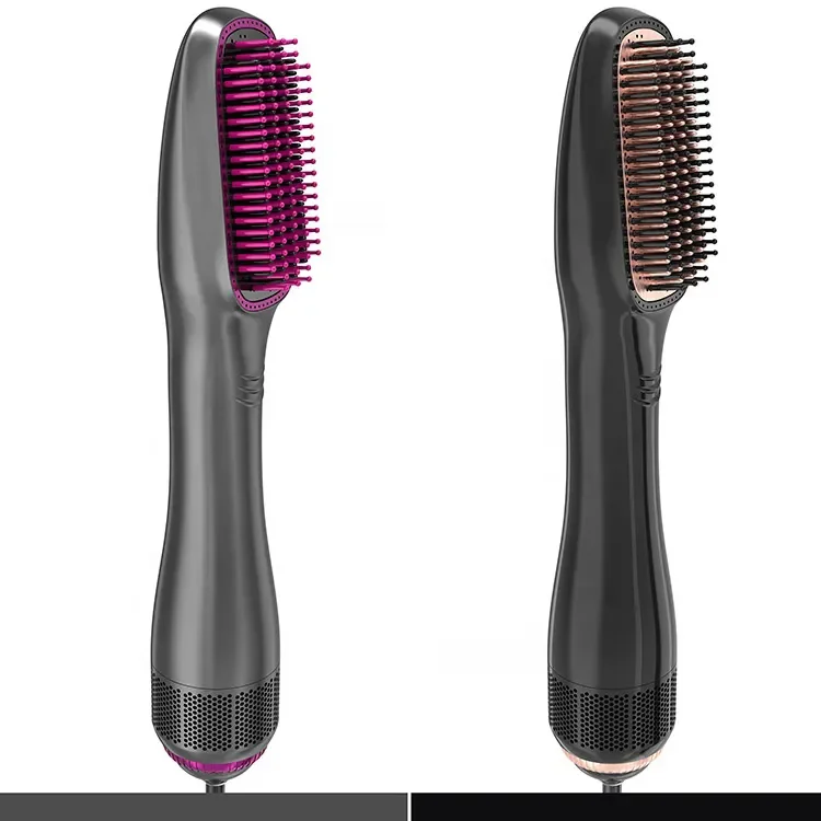 3 in 1 Hot Air Pick Electric hair brush Hair Straightener One Step Hair Dryer Scalp Treatment Unique Metal  comb teeth