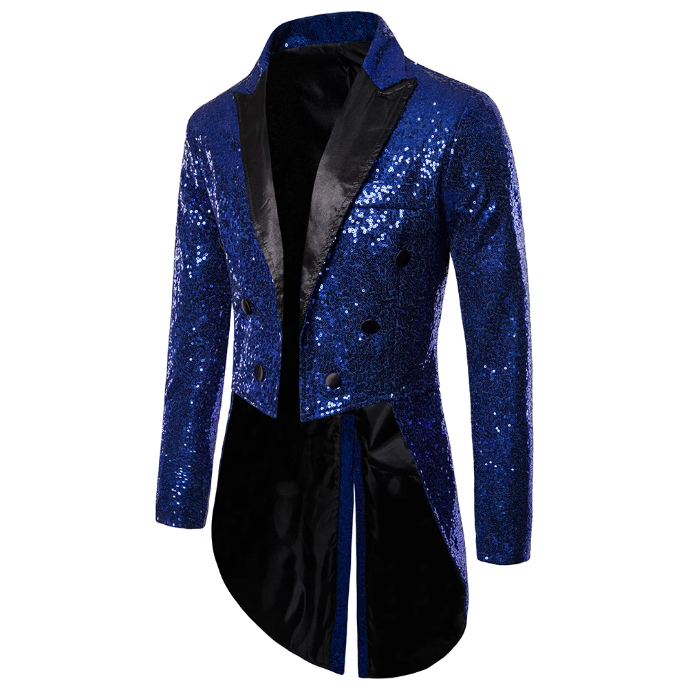 Men Shiny Sequin Glitter Embellished Blazer Jacket Men Nightclub Prom Suit Blazer Costume Singers Stage Clothes Tuxedo mujer