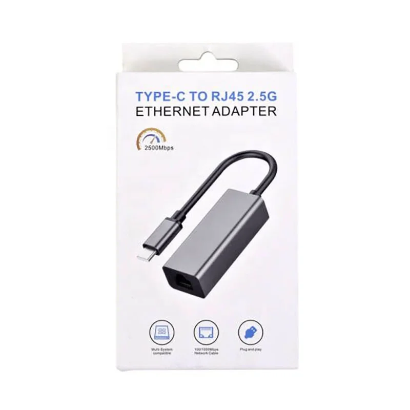 Xput USB Type-C 3.1 To 2.5G Gigabit Ethernet Adapter Cable USB C Type C 2.5G 2500Mbps Ethernet Converter Adapter Cable