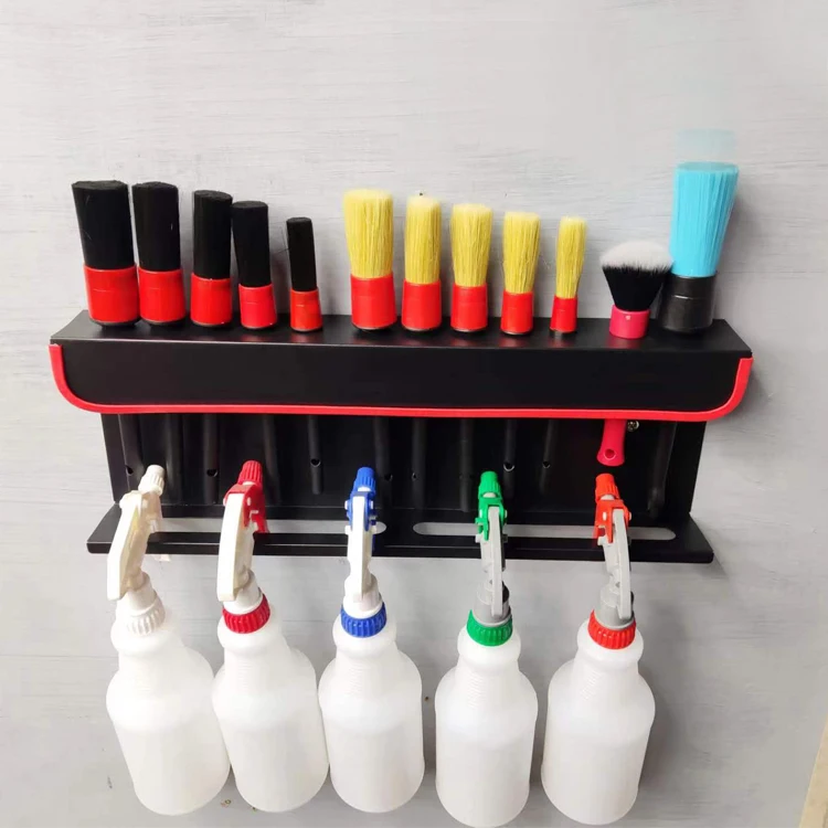 Spray Bottle Storage Rack Wall Mount Car Detailing Brush Holder