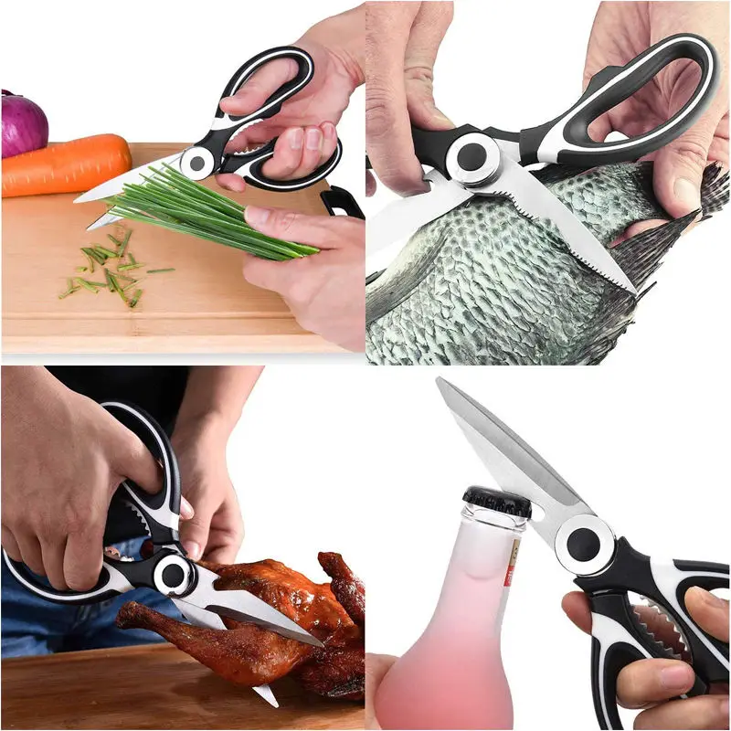 High Quality Fast Delivery Stainless Steel Kitchen Scissors Soft Grip Handle With Sheath