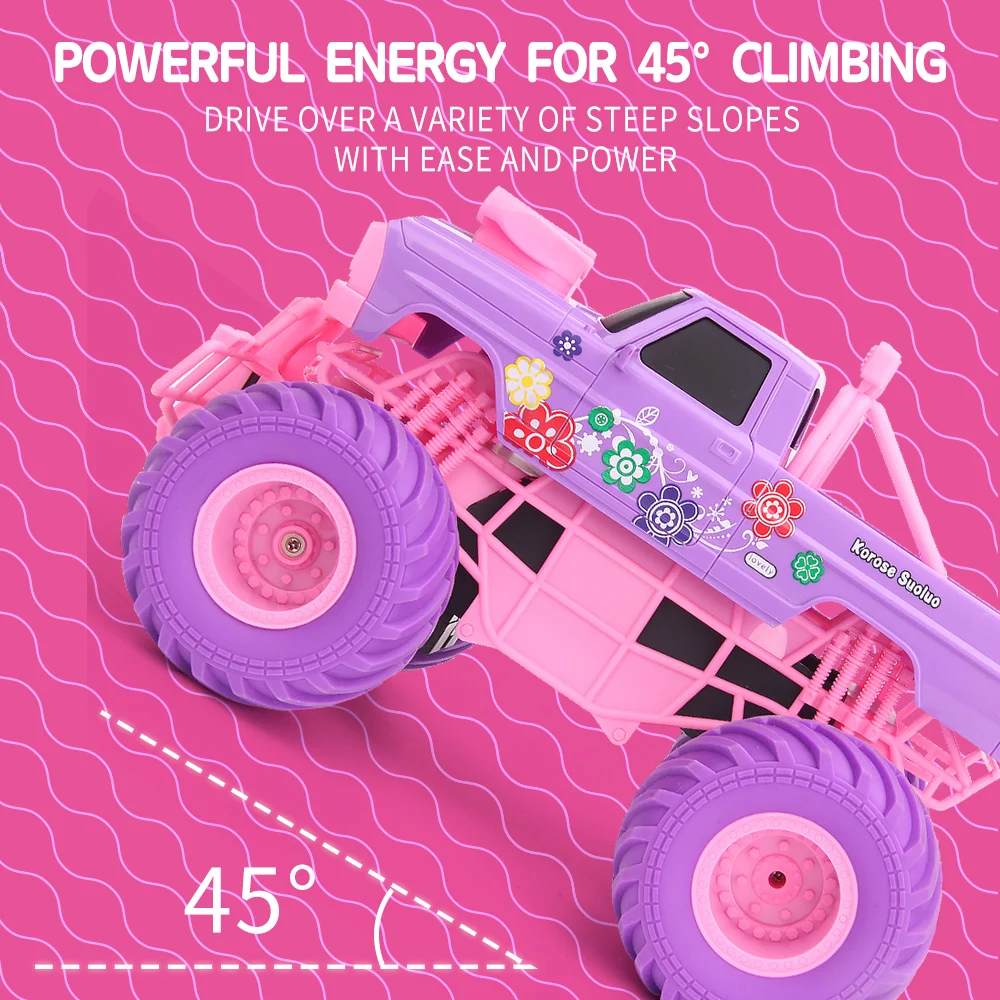 Newly Released Q157 R/C RC Climbing Pink Off Road Big Wheel Multiple Terrains Remote Control Barbiecolor Lid Toys Car RC