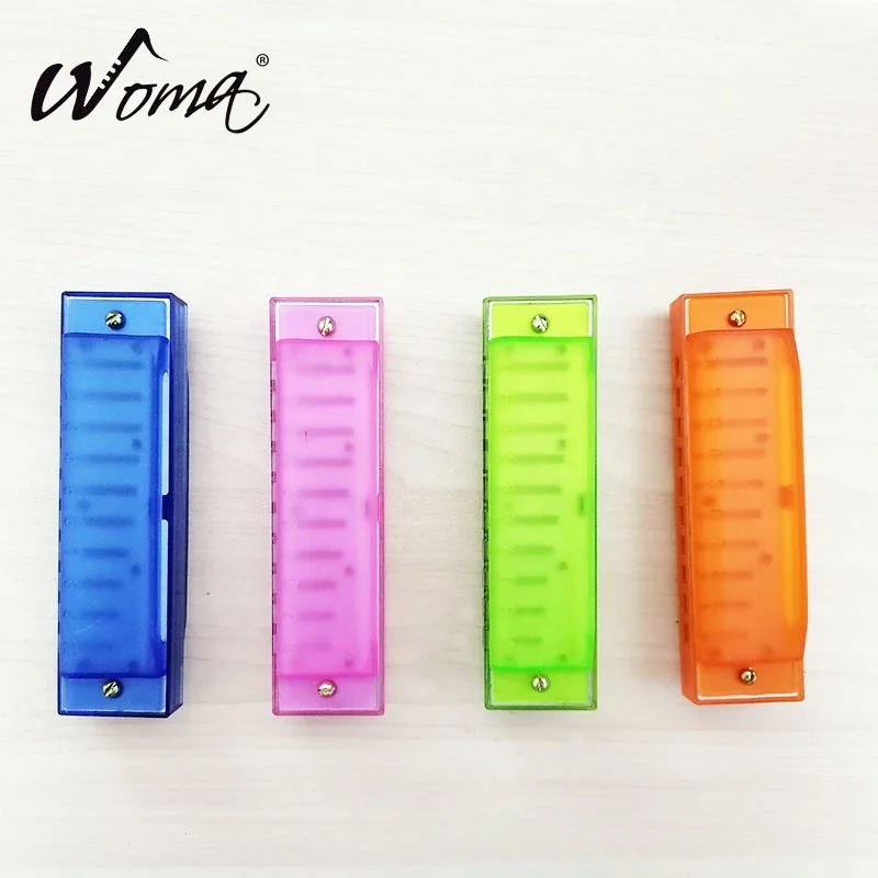 Cheap Musical Instrument Toys For Kids With Plastic Box 10 Tone Color Harmonica
