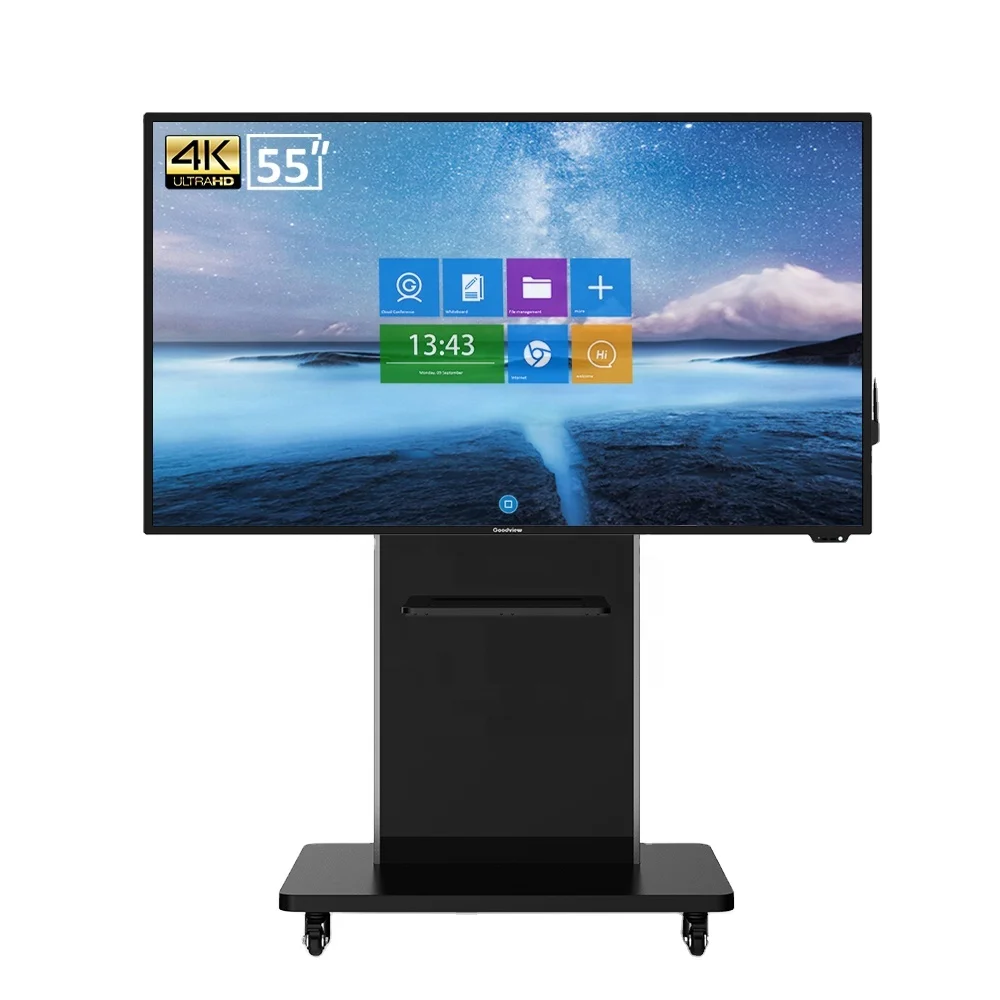 
Goodview 55 inch touch interactive wall mounted color whiteboard digital display boards with ops 