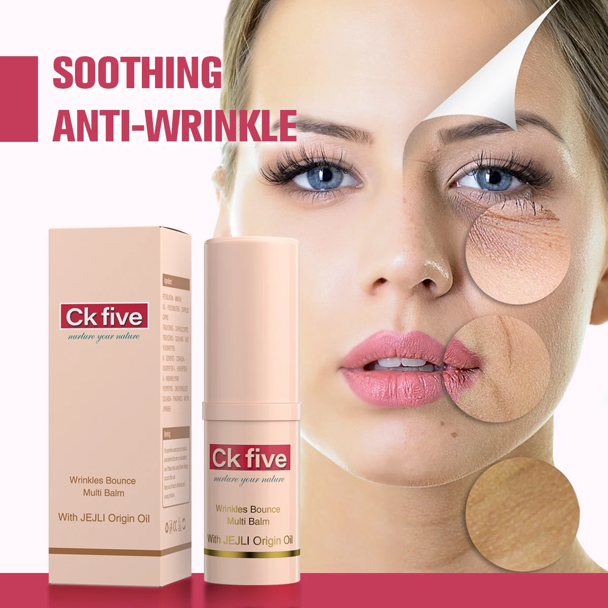 Hydrating Reduce Wrinkle Balm Stick Multi Functional Moisturizing Anti Aging Firming Skin Gentle Easy To Absorb
