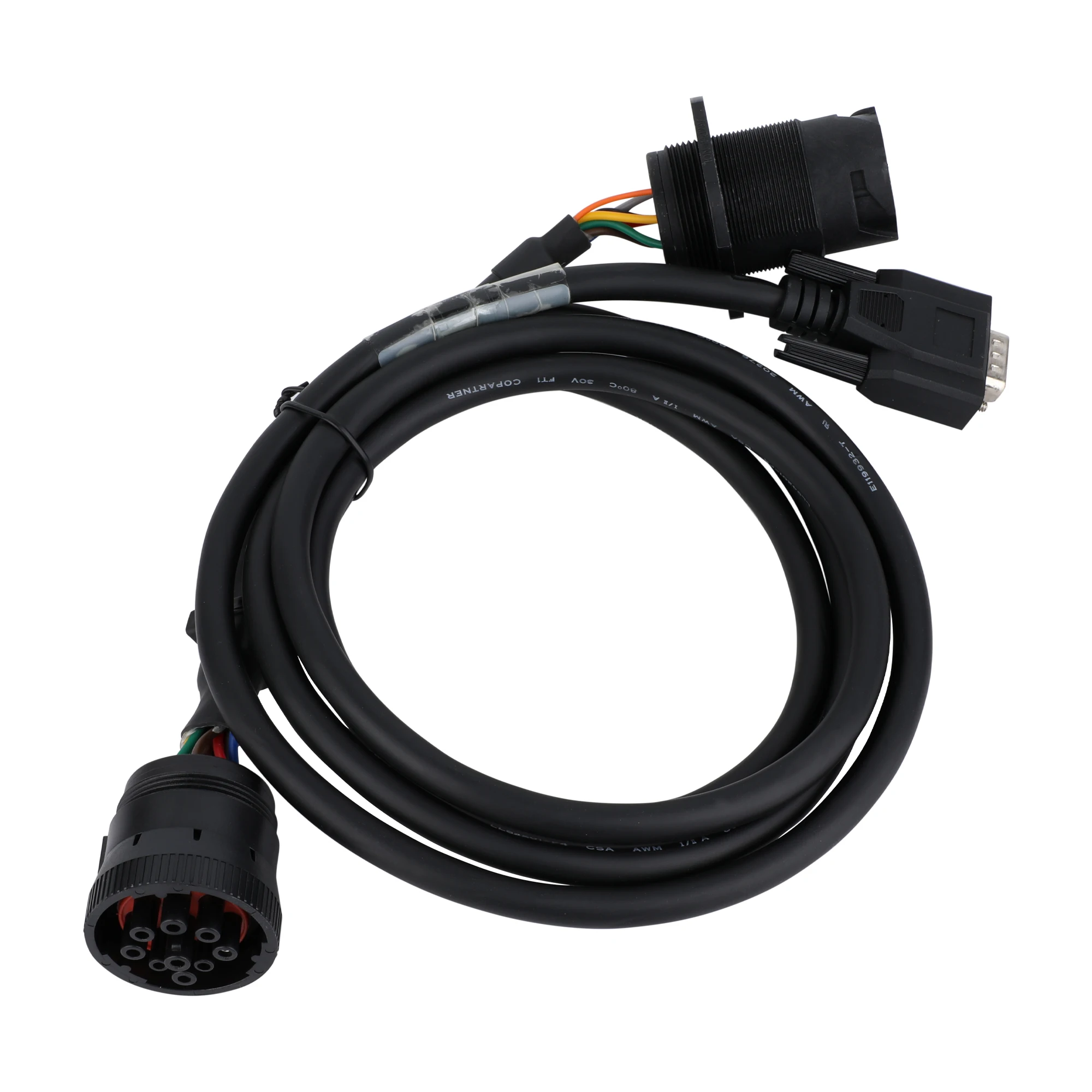 Custom Black J1939 9pin connector TO DP15 connector Y cable