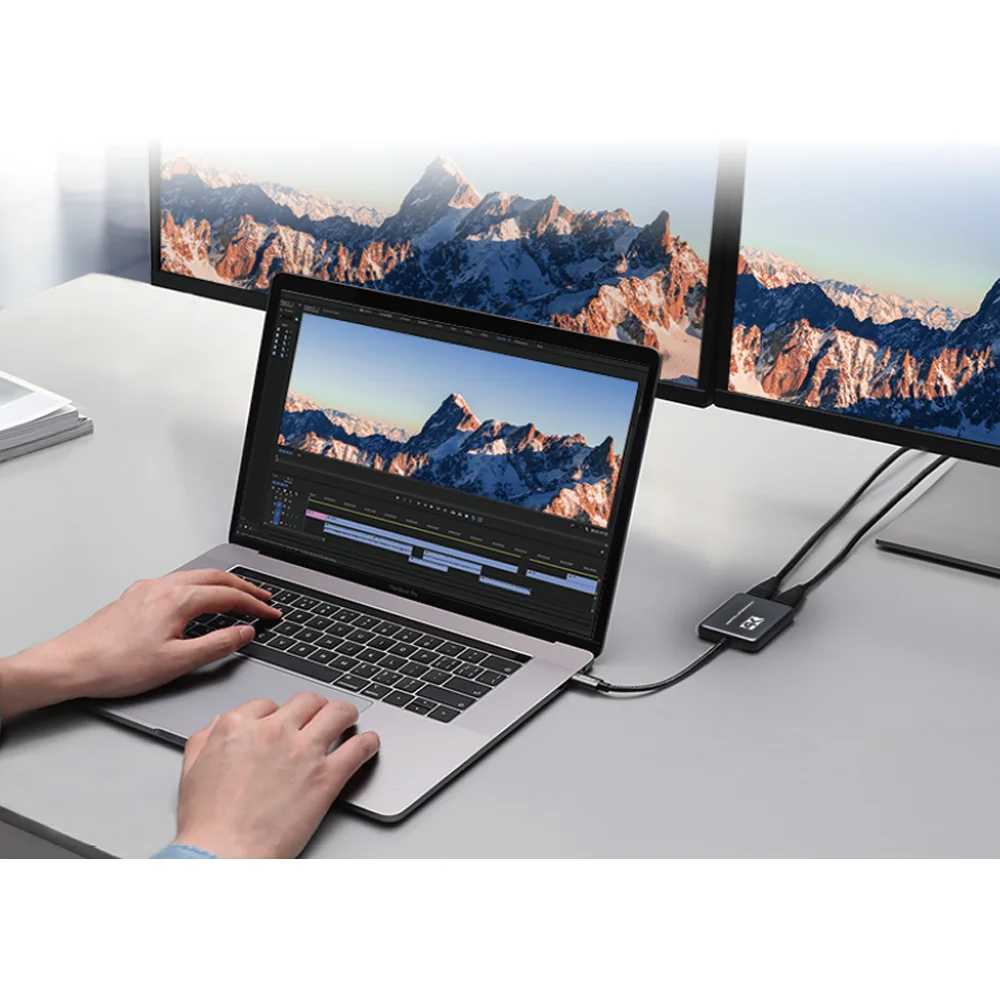 OZU2 кабель-Переходник USB C двойной HDM-I дисплеи цифровой av-переходник 4K @ 60hz usb 3 1 Type-C устройство работающее от прикуривателя с 2 портами конвертер