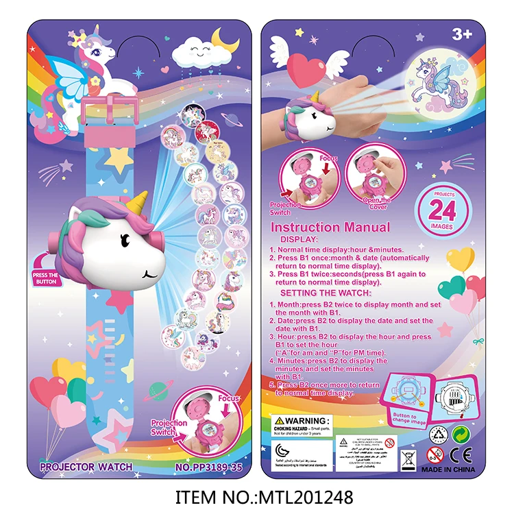 OEM Baby Projector Watch Toy Children Forest Jungle Animals 3D Electronic Projection Watch Toys for Kids