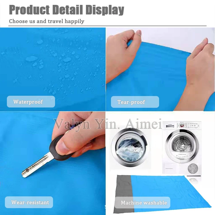 Outdoor Beach Accessories Extra Large Beach Blanket Waterproof Sand-proof Oversized Beach Mat with Zipper Pocket for Travel Camp