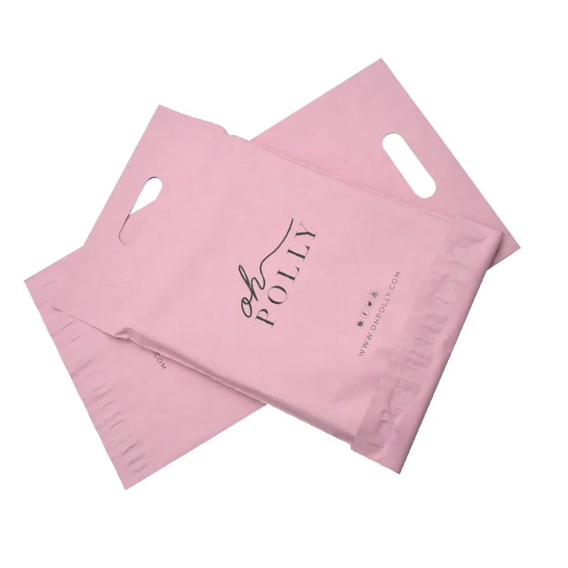 odm oem wholesales packing machine mail shipping bag poly 9x12 biodegradable custom pink mailing bags with handle for shipping