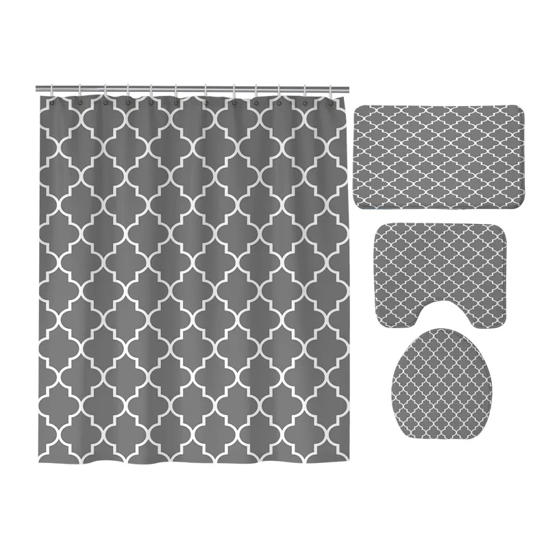 Bathlux 3pcs Bath Room,with Bath Mat U Shape Bath Rug for Bathroom Luxury Space Waterproof Anti/