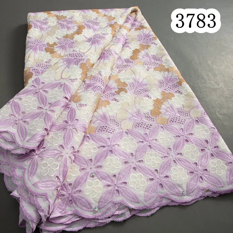 3783 Austria Swiss Voile Cotton Lace Fabric Dubai High Quality African Nigeria Lace Fabric For Elegant Women Wedding Party Dress