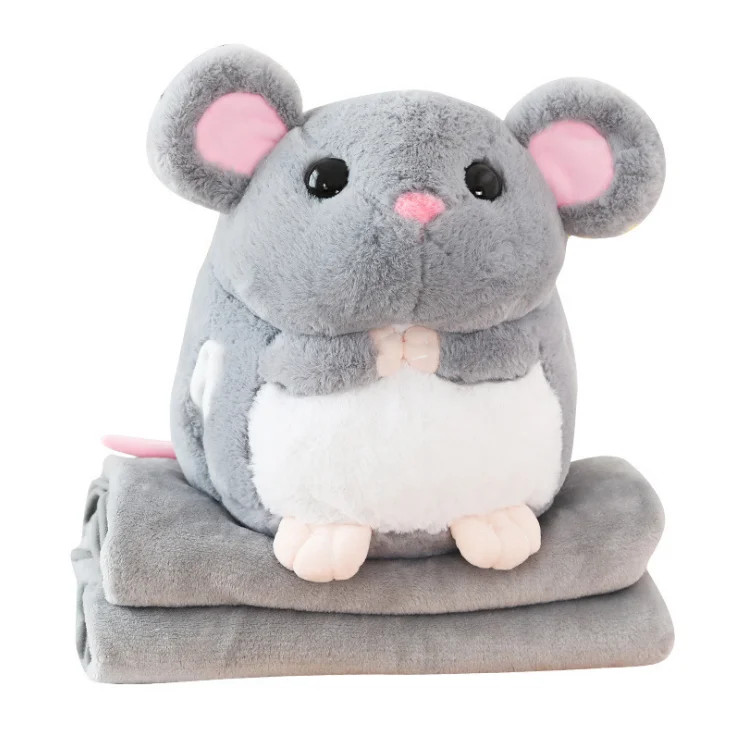 2 In 1 Cartoon animal baby cuddle Blanket Set Cute Plush Stuffed Throw Pillow With Blanket Toy Home Office Gifts