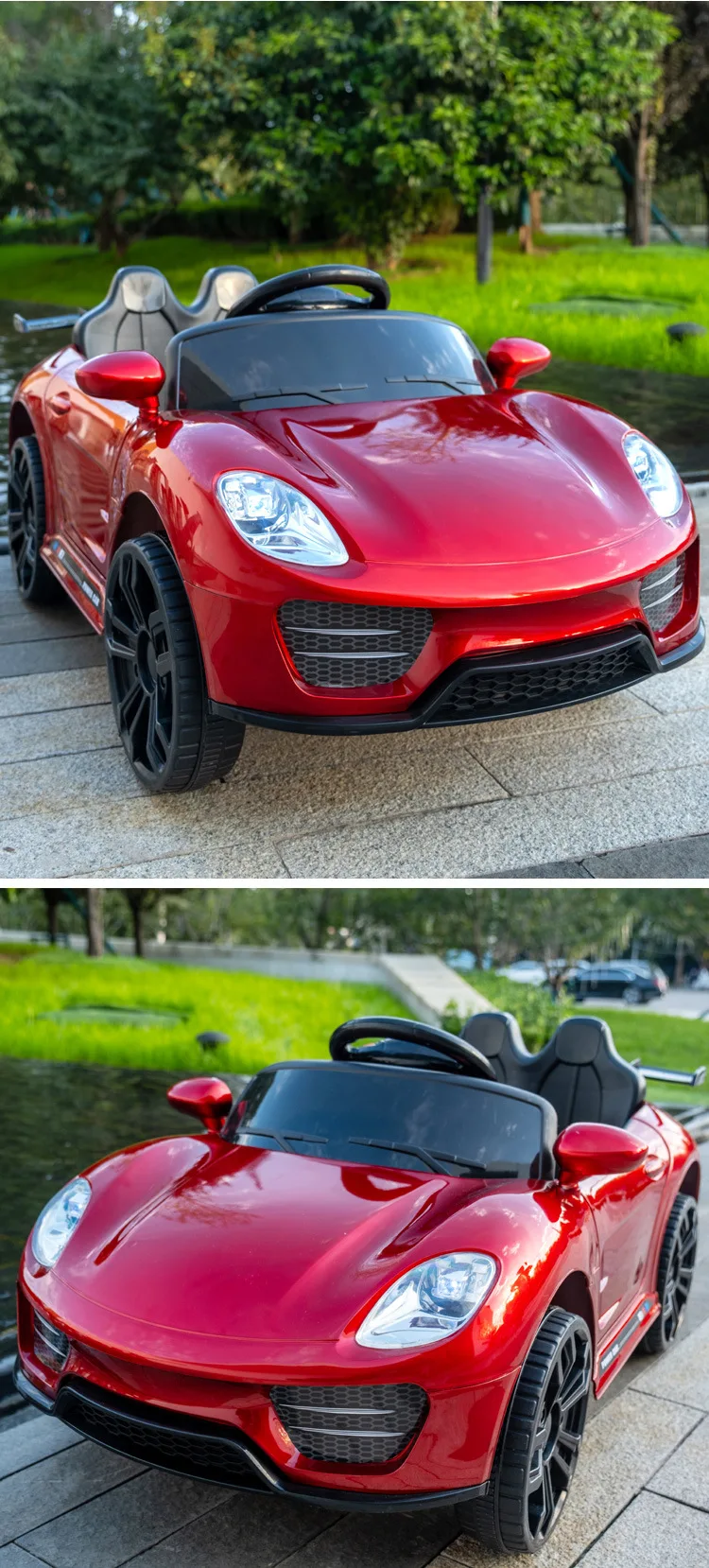 Motorized Rechargeable Wholesale Ride On Battery Operated Kids Baby Porschee Electronic Car For Kids Children Kids 2 Seats