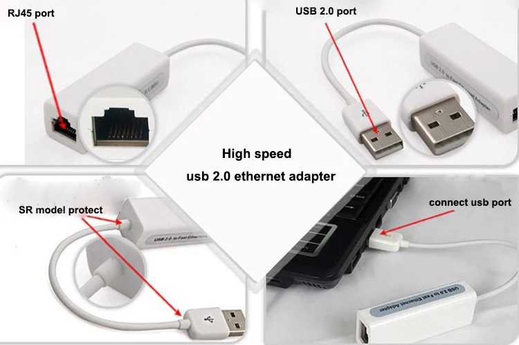 Desktop laptop PC computer usb 2.0 to rj45 Lan network Ethernet adapter