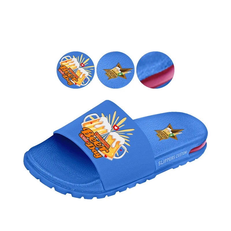 Slides Sandals Plain Customized Design 3d Screen Print Slipper, Custom Logo Men Pv Slide Sandals, Blank Sublimation Slides