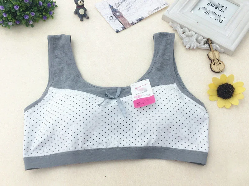 
Custom oem china cute cotton vest racerback sports underwear first bra for teen girls 