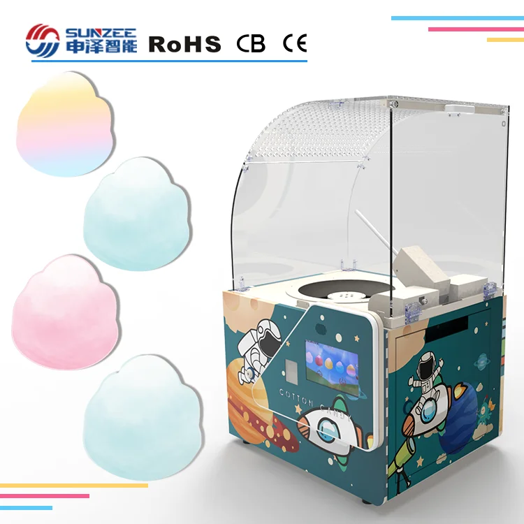 Small semi-automatic cotton candy machine smart retail professional commercial equipment vending machine