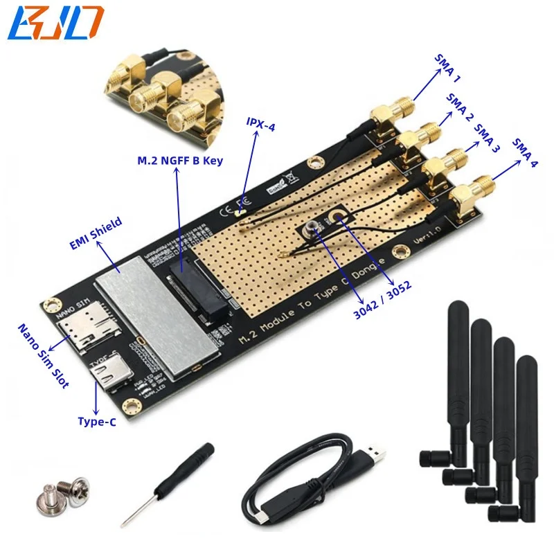5G 4 аппарат не привязан к оператору сотовой связи GSM модемный беспроводной модуль адаптера с антенны NGFF M.2 ключ в разъем USB Type-C