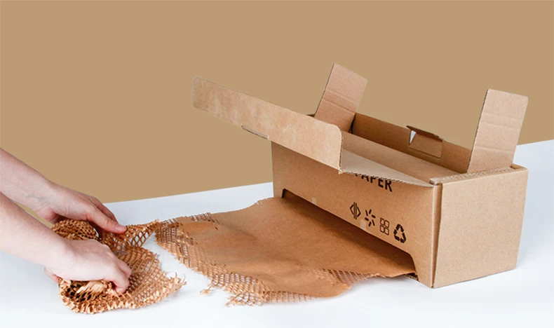 38CM Width Lightweight Biodegradable Logistics Packaging Materials Single Axis Honeycomb Paper Box Honeycomb Wrapping Paper