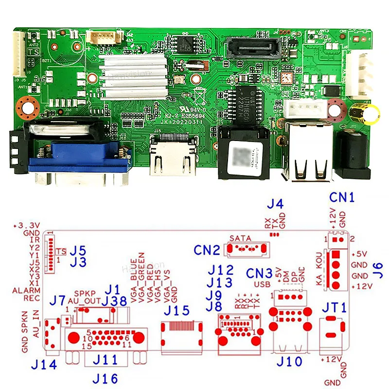 Accessories Security OEM Software CMS 4K Mainboard XMEYE CCTV NVR Mother Board 10CH h.265 XM PCB NVR Board