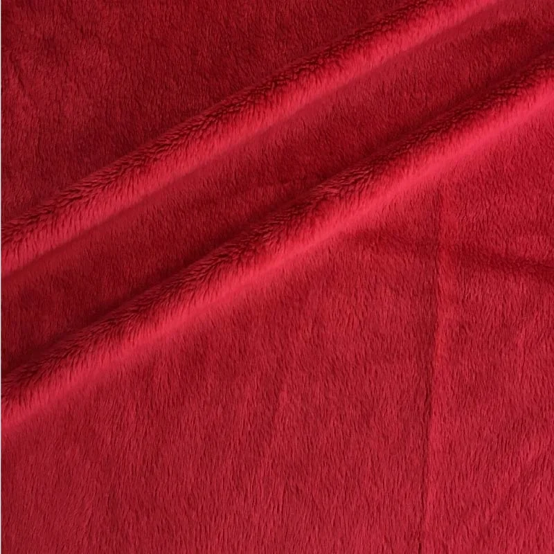Polyester Red Micro Crystal Super Soft Minky EF Velboa Plush Toy Home Textiles Fabrics