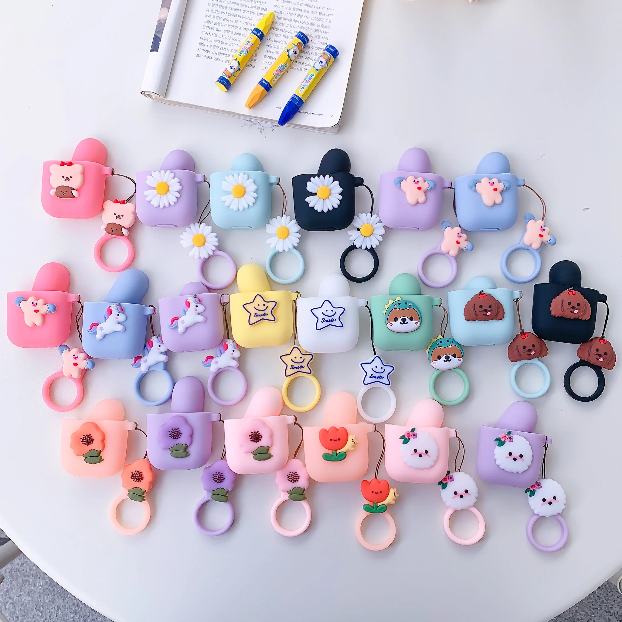 Милый чехол в Корейском стиле с рисунком для airpods