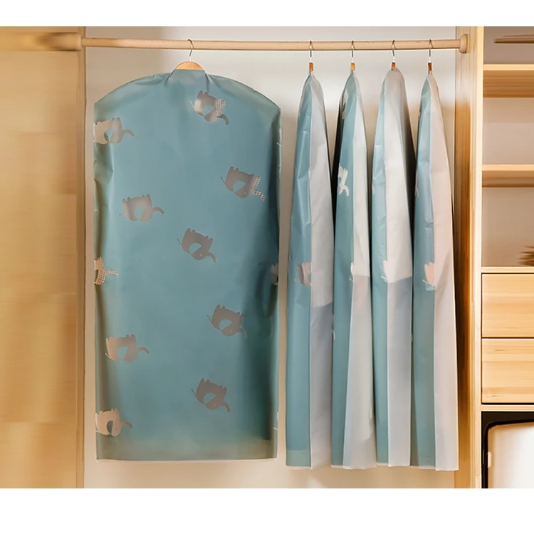 Wholesale PEVA Suit Zippered Garment Cover Dust Bag Translucent Hanging