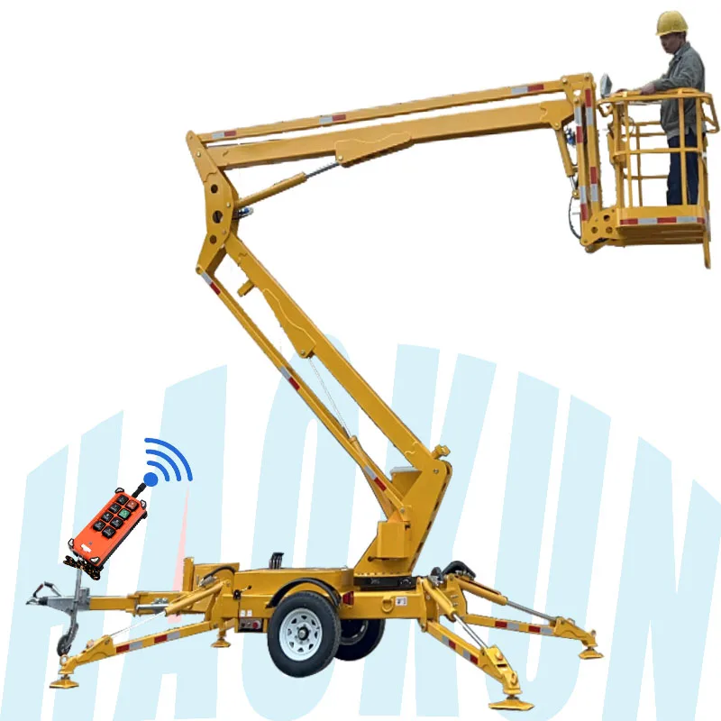 all terrain cherry picker Cheap Price 10-20ft 30ft 45ft 9oft Tow Behind Hydraulic Boom Lift aerial lift manufacturers
