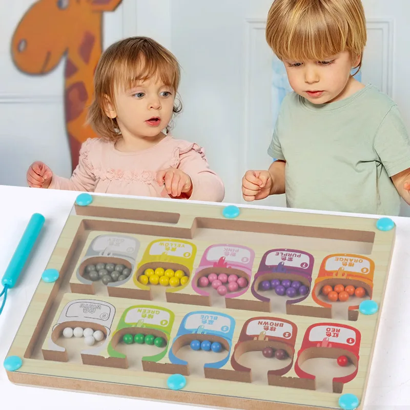 Wood Magnetic Maze Magnet Handle For Maze Ball Wooden Magnetic Color And Number Maze