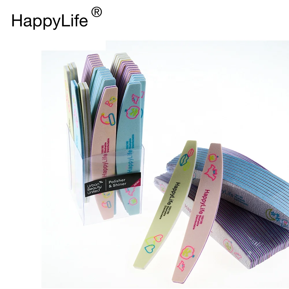 HappyLife Professional EVA Disposable Emery Board 180/100 PET Luminous Nail File