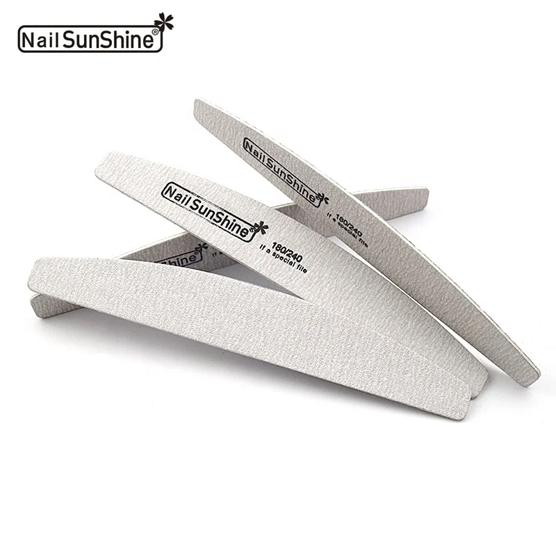 
Custom logo disposable half moon wood sanding nail file zebra gray emery board 2 side abrasive emery files nail 