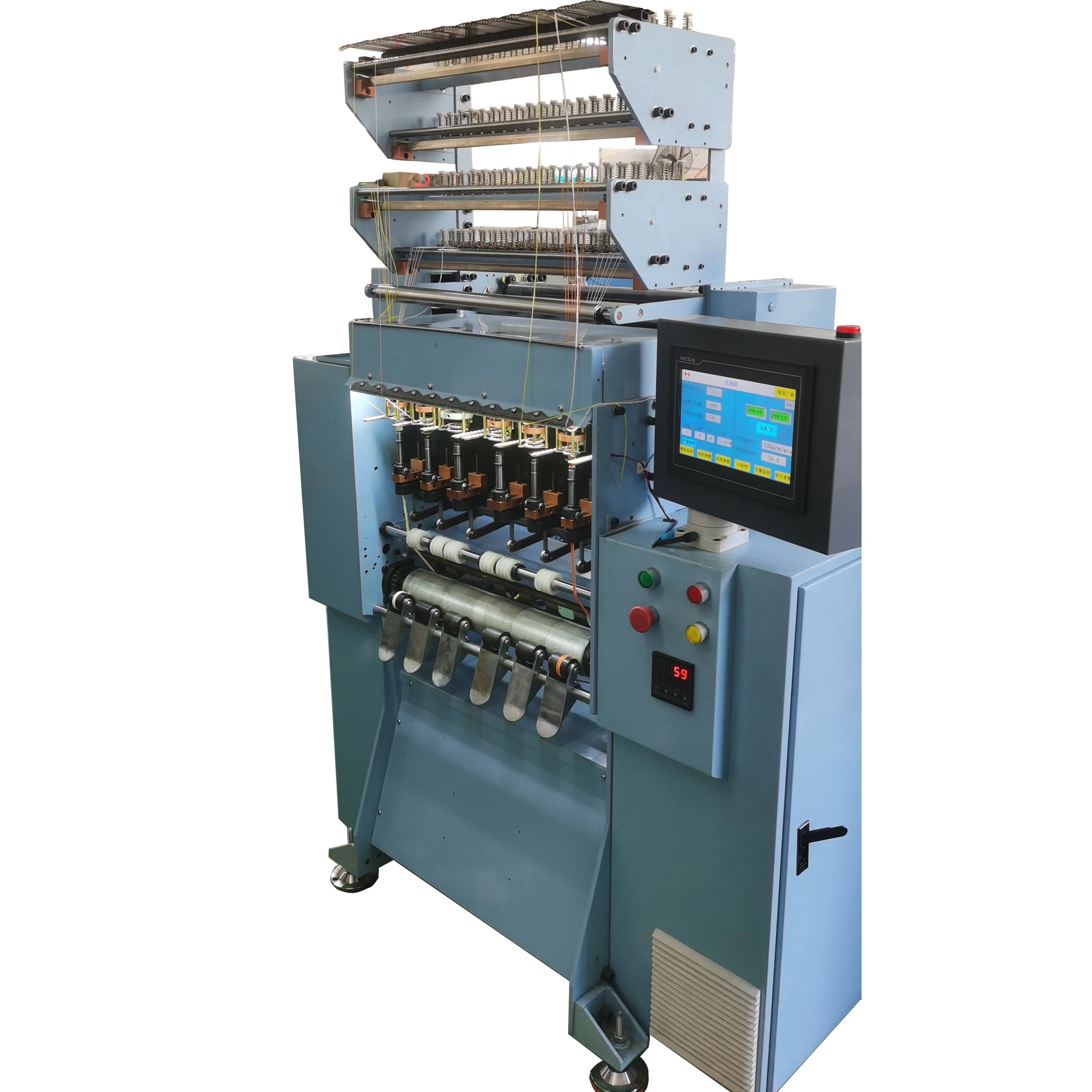 Computer controlled 6 needles fancy rope knitting machine high speed elastic cord knitting machine