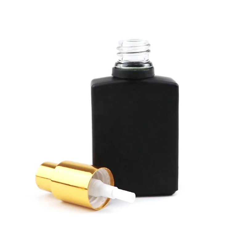 wholesale bulk recycled empty room perfume  arabic 30 ml custom made cap black matte rectangle spray bottles glass for skincare