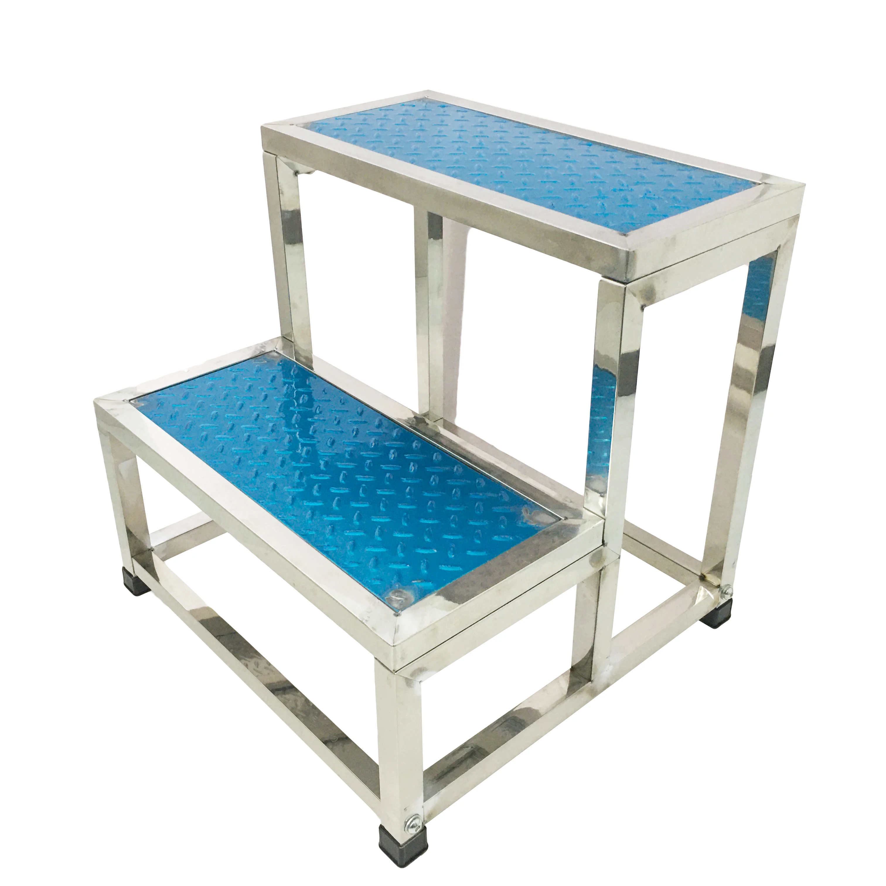 JT-CH0012G Cheap Price Hospital Furniture Medical Thickened Stainless Steel Dismantle Double Layers Two Step Foot Stool Footstep