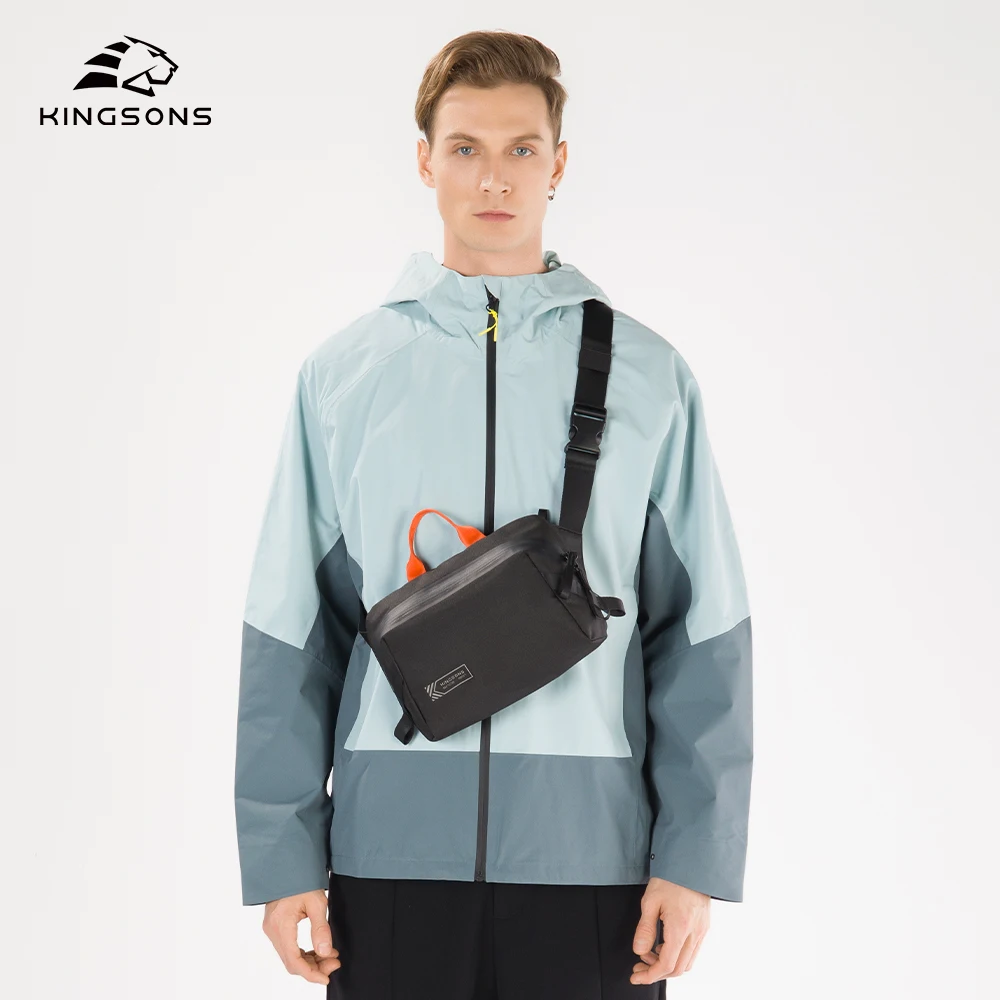 Kingsons new waterproof light weight sling crossbody men back bag for travel commute smartphone pocket wallet key tablet storage