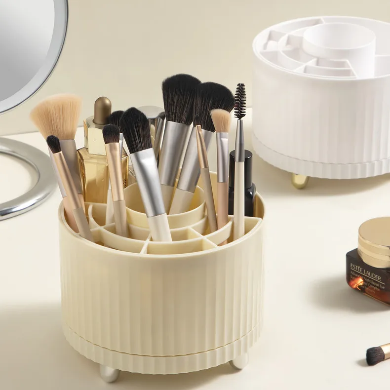Hot Sale Rotating Jewelry Organizer makeup brush storage container with split lipstick Office pen holder