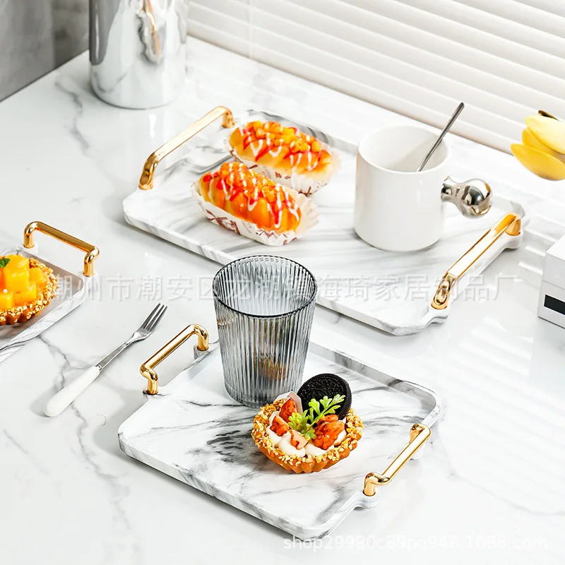 Tea Tray Light Luxury High-end 2023 New Cup Water Rectangular Home Beauty Salon Living Room Coffee Table