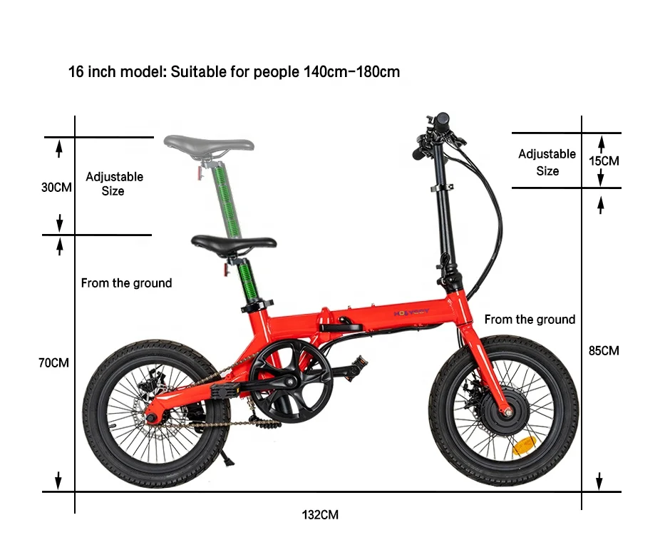 Red electrique bikes/ 16 inch electric cycles with rechargeable battery manufactured in china